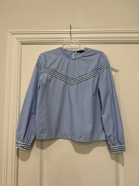 Ladies Thread Story Blue Stripe Tailored Fit Top Medium